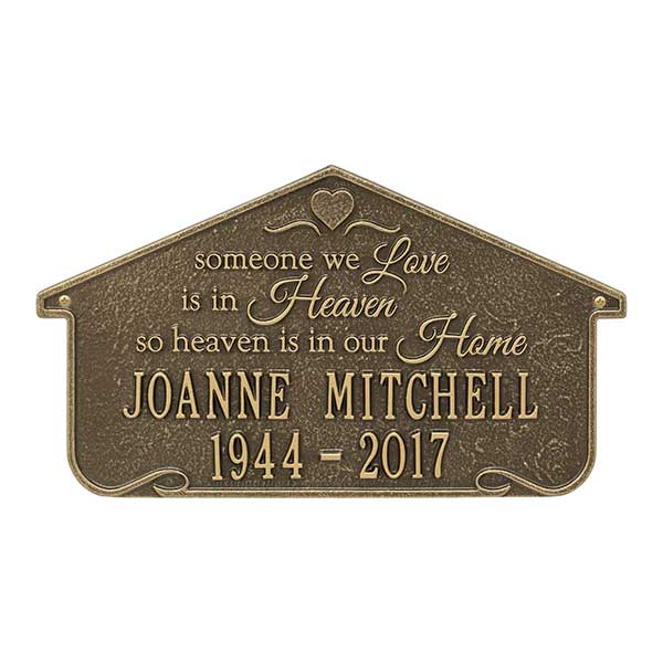 Personalized Memorial Plaques Heavenly Home