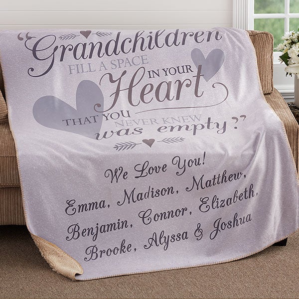 Personalized Premium Sherpa Blankets for Grandparents