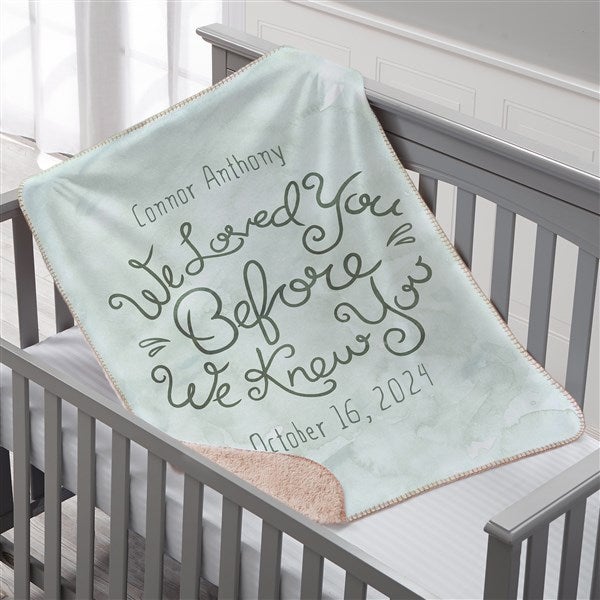 Personalized Baby Sherpa Blanket - I Loved You - 18355