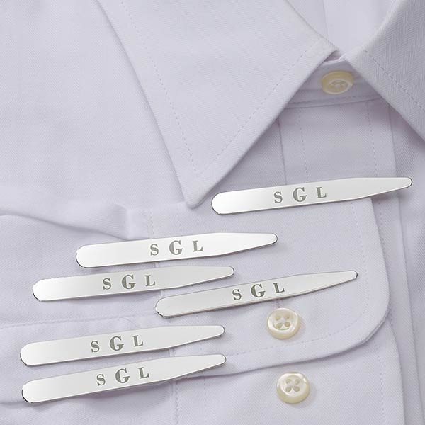 Monogrammed Collar Stays - Set of 3 - 18373