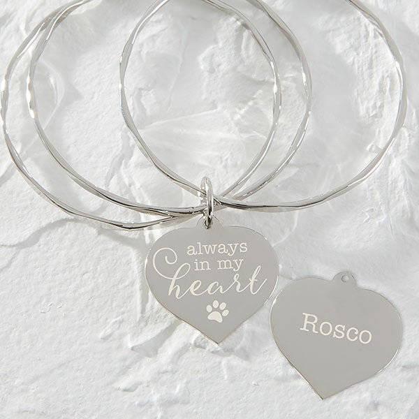 Personalized Pet Charm Bangle Bracelet - 18376