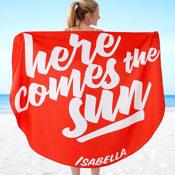 Personalized Round Beach Towels Fun Quotes