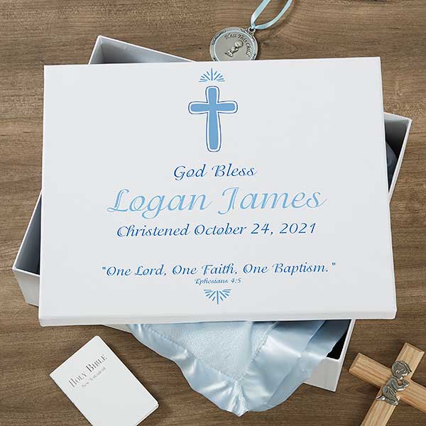 Baptism Day Personalized Keepsake Memory Box 12x15 Baby Gifts