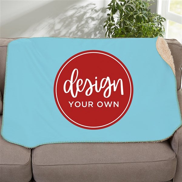 Design Your Own Personalized Sherpa Baby Blanket Baby Blue