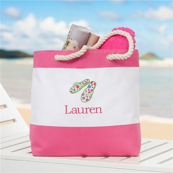 Embroidered Beach Bag - Name or Monogram - 18421