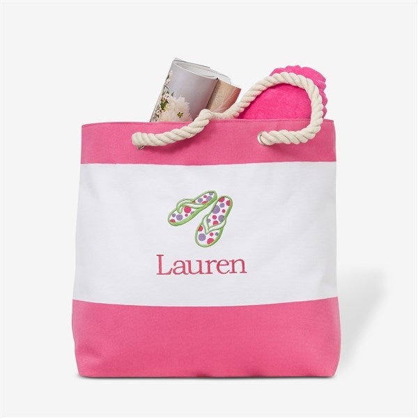Embroidered Beach Bag - Name or Monogram - 18421