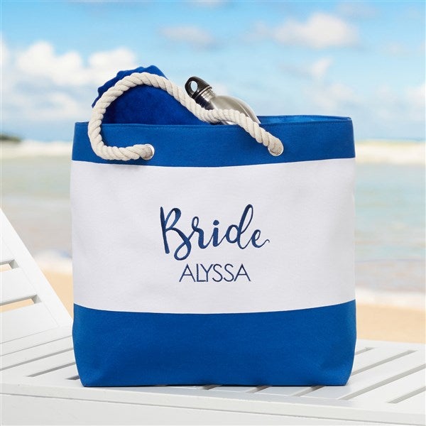 Bridal Party Embroidered Beach Tote Bags - 18422