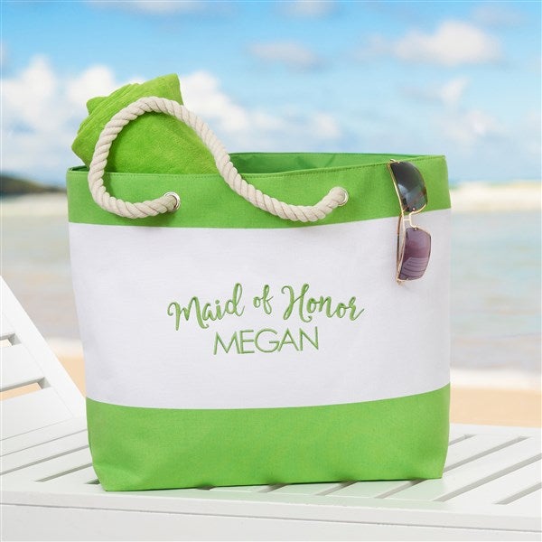 Bridal Party Embroidered Beach Tote Bags - 18422