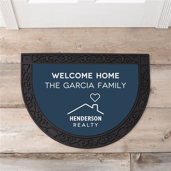 Personalized Logo Half Round Semi-Circle Doormat - 18485
