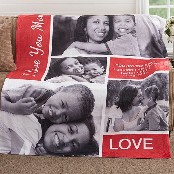 Custom Blankets with Photos Collage,Personalized Blankets and Throws,Personalized Photo Gifts for Mothers Day,,60X50,5 Photo Collage