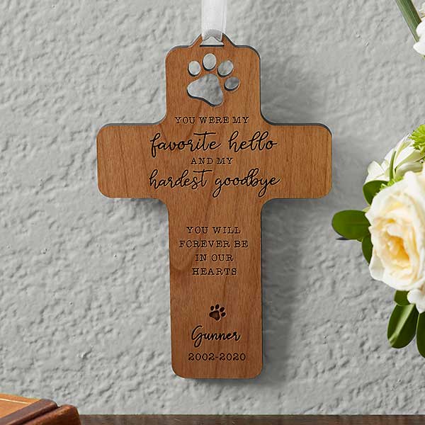 wooden memorial cross free plaque and engraving 17" personalised in memory of 