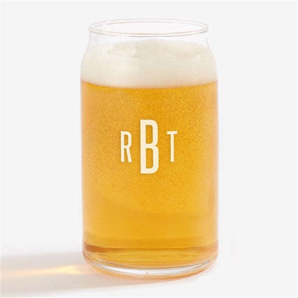 Beer Can Glasses - Custom Engraved Monogram or Name - 18562