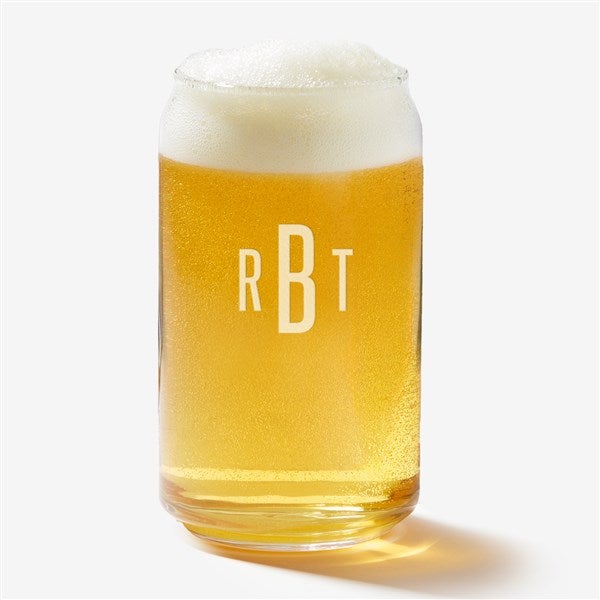 Beer Can Glasses - Custom Engraved Monogram or Name - 18562