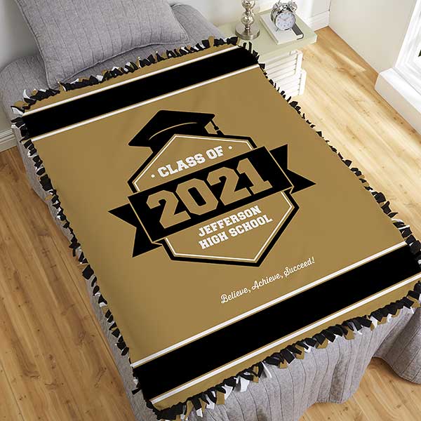Class Of Personalized Graduation 50x60 Tie Blanket Graduation Gifts