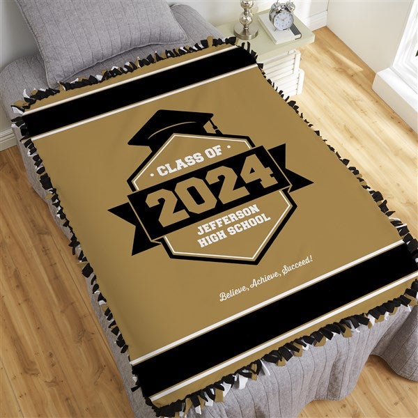 Class Of Personalized Graduation 90x90 Plush Queen Fleece Blanket