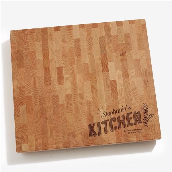 Personalized Butcher Block Cutting Board - Her Kitchen - 18601