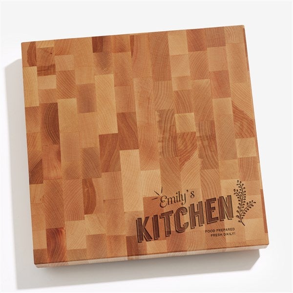 Personalized Butcher Block Cutting Board - Her Kitchen - 18601