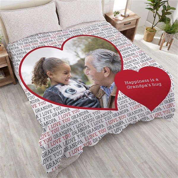 Personalized Photo Heart Blankets - Love You This Much - 18607