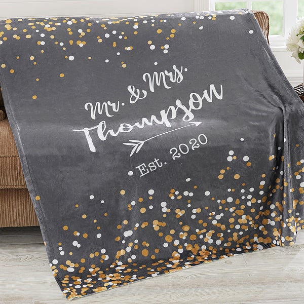 Personalized Wedding & Anniversary Blankets Sparkling Love