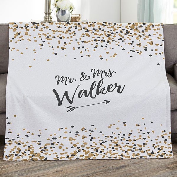 Personalized Wedding & Anniversary Blankets - Sparkling Love - 18625