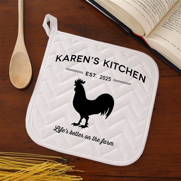 Personalized Apron & Potholder - Farmhouse Kitchen - 18633
