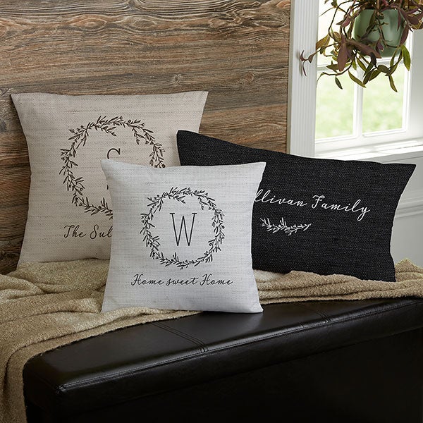 Farmhouse Floral 14" Personalized Throw Pillow