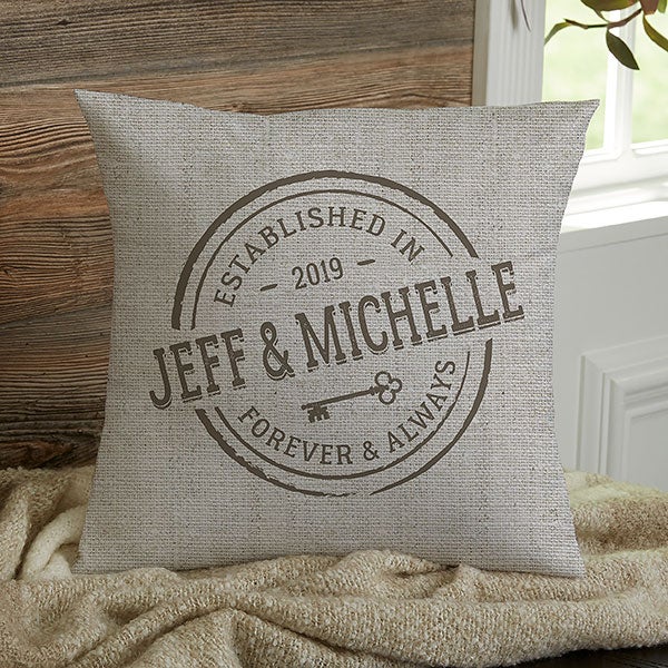 Personalized Throw Pillows Established Home