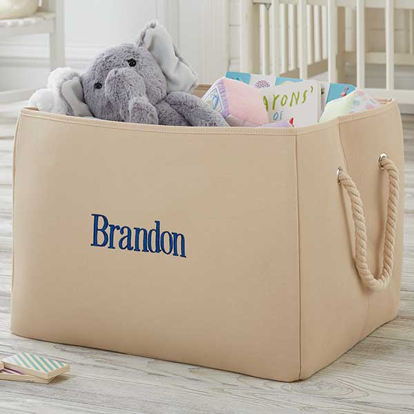 Personalized Canvas Storage Totes Monogram & Name
