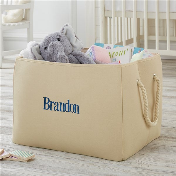 Personalized Canvas Storage Totes - Monogram & Name - 18682