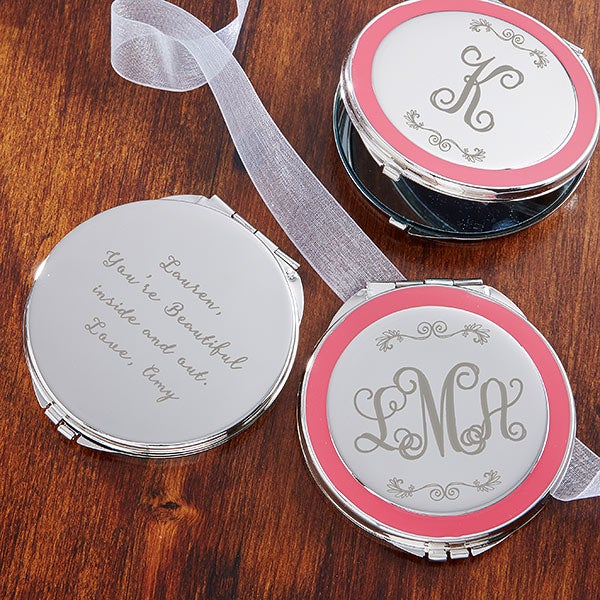 Engraved Compact Mirror - Monogrammed