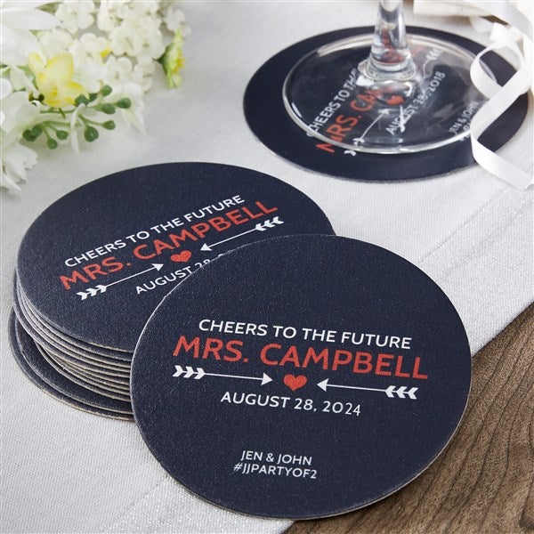 Bridal Shower Personalized Paper Coasters - 18709