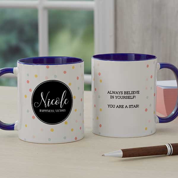 Name Meaning Custom Coffee Mug 11oz Blue