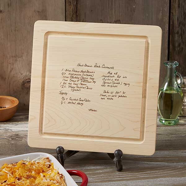 Handwriting Cutting Board - Personalized - Leather Handle — Lovely Grain  Studio