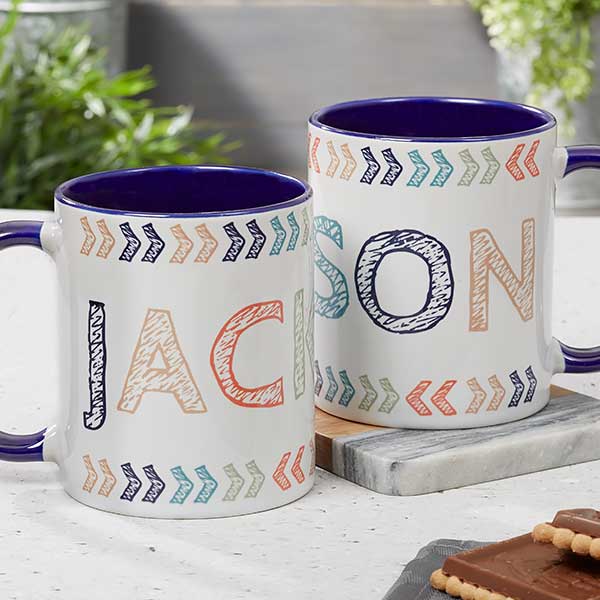 Personalized Kids Mugs - Stencil Name - 18752