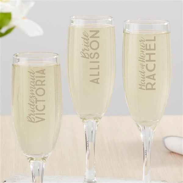 Personalized Champagne Flutes For Wedding Party