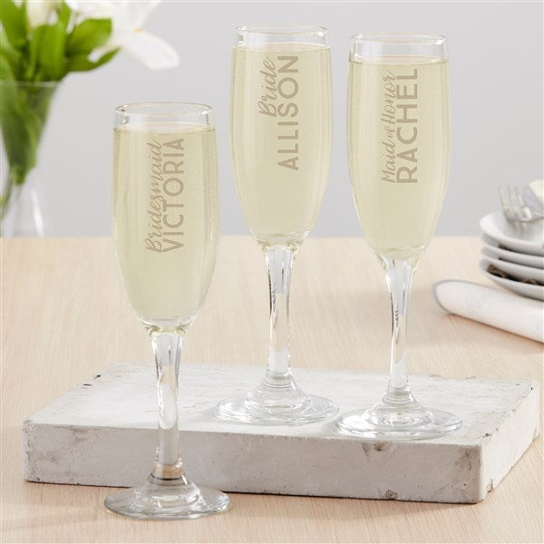 Stemless Champagne Flute with Name & Title - Personalized Brides