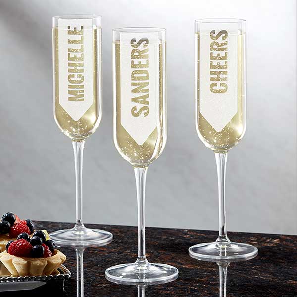 Personalized Modern Champagne Flutes - 18764