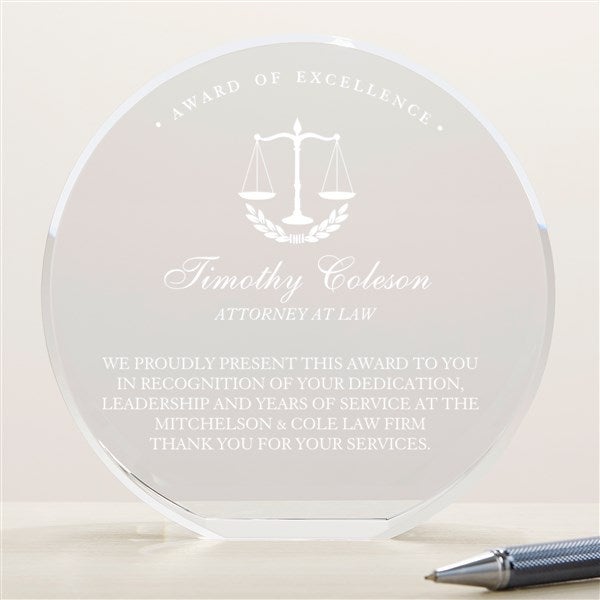 Personalized Crystal Award - Attorney - 18781
