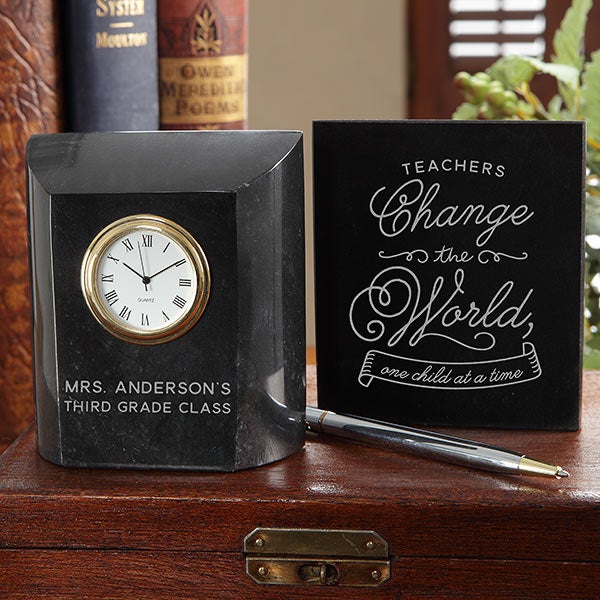 Personalized Teacher Gift - Change The World Clock - 18782
