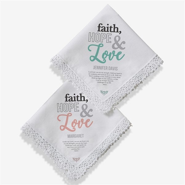 Personalized Handkerchief - Faith Hope Love - 18788