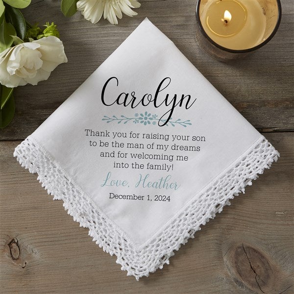 Mother of the groom handkerchief from bride 2025