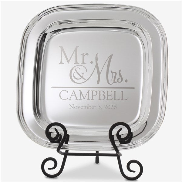 Engraved Silver Tray - Wedding Gift - 18812