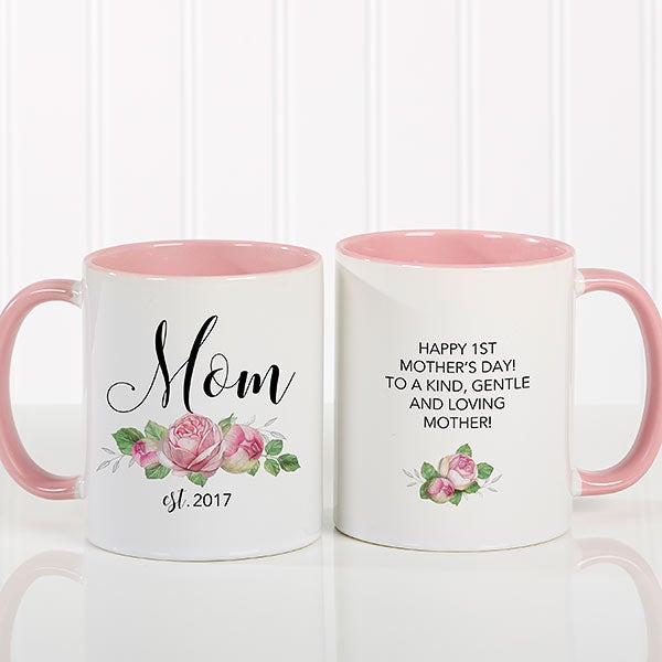 Custom New Mom Coffee Mug - 11oz Pink