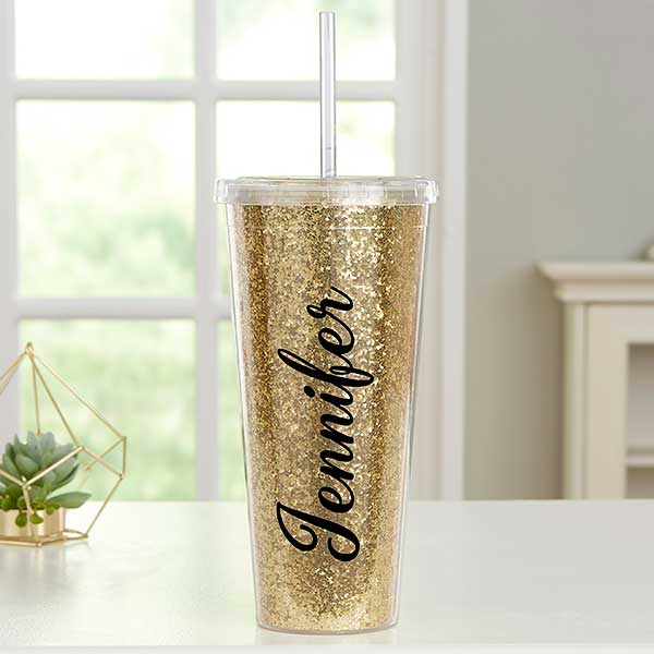 Personalized Insulated Tumblers Glitter & Gold