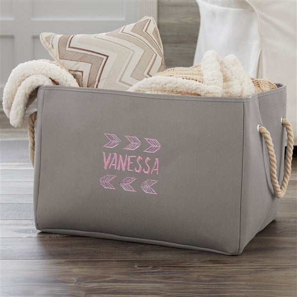 Embroidered Canvas Storage Tote - Tribal Designs - 18843