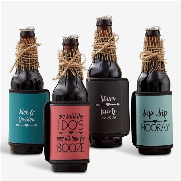 Personalized Coozies - Wedding Can & Bottle Wraps - 18885