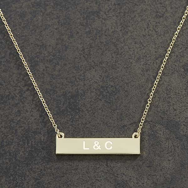 Personalized Nameplate Necklace - Initials - 18888