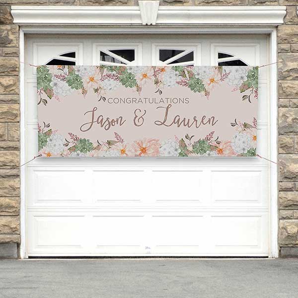Personalized Banner - Modern Floral Wedding - 18916