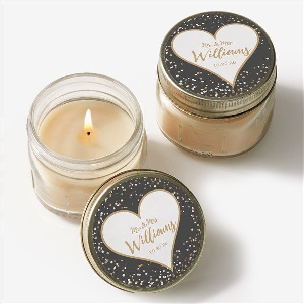 Personalized Mason Jar Candle Favors - Sparkling Love - 18919