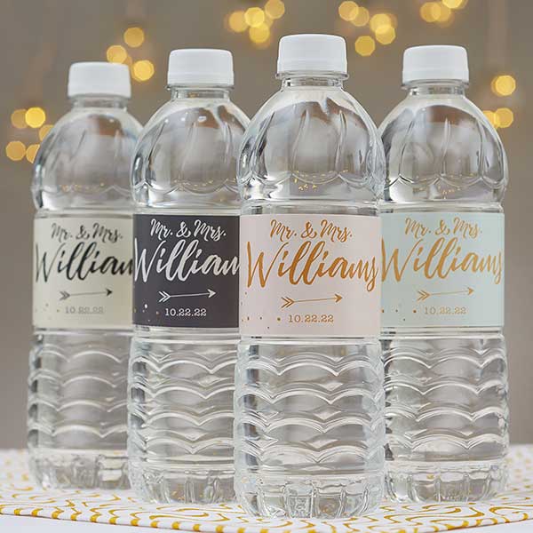 Personalized Vintage Wedding  Water Bottle Labels Bridal Shower Wedding Favors 